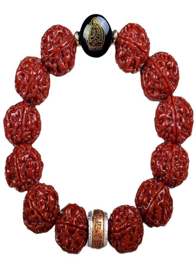 Chiorgone Vajra Bodhi Seed Zodiac Patron Buddha Bracelet, Spiritual Amulet for Men & Women, Natural Bodhi Good Luck Jewelry (Goat & Monkey) - Image 1